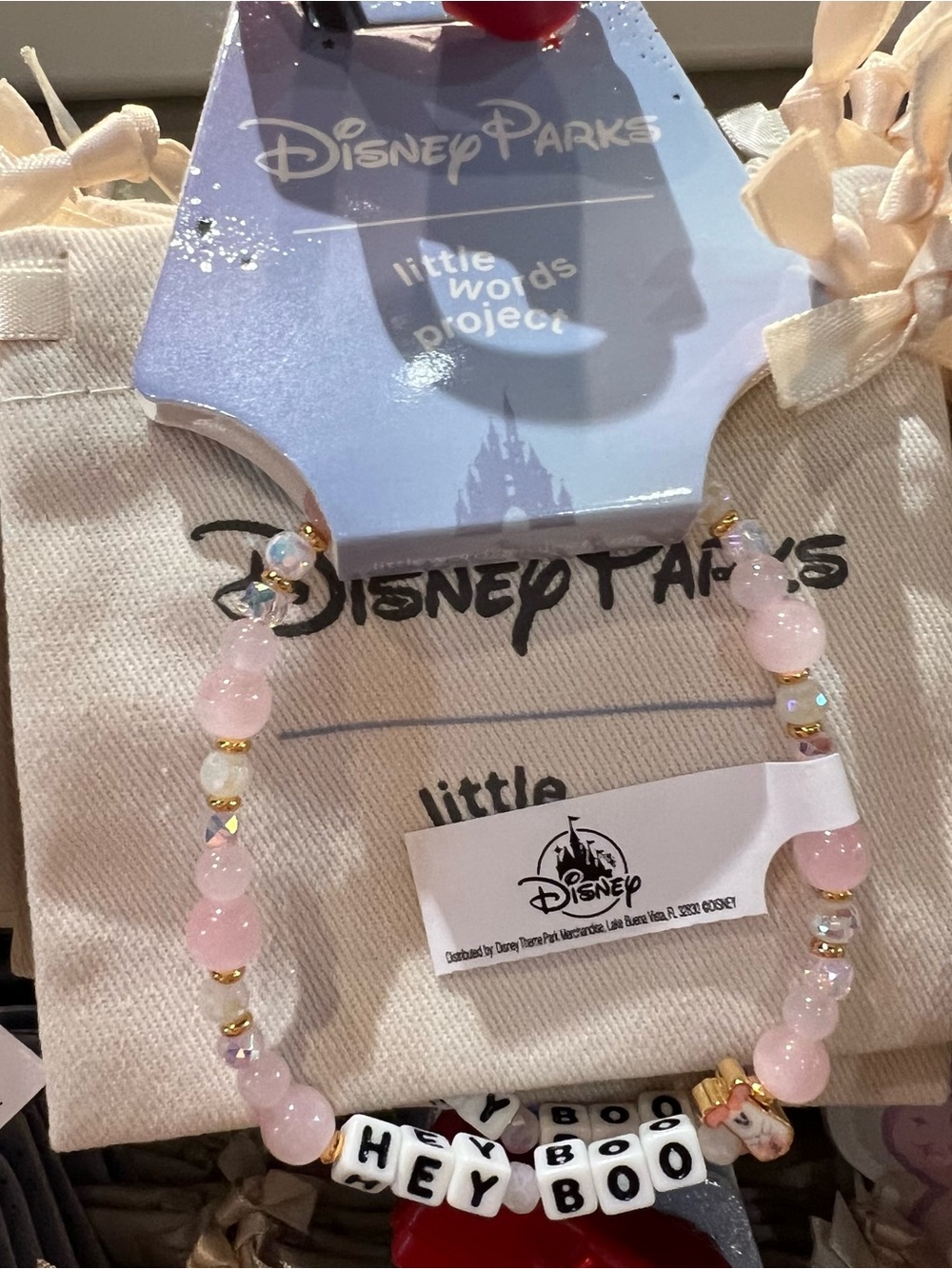 Disney Parks 2026 Halloween Little Words Project Hey Boo Minnie Ghost Bracelet